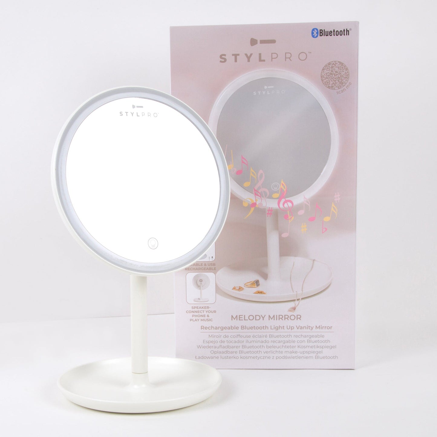 STYLPRO Melody Rechargeable Bluetooth Mirror